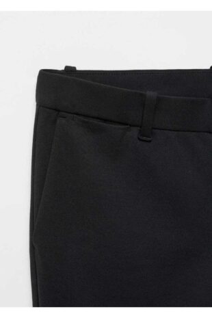 شلوار سیاه فاق نرمال مردانه مانگو 57035951