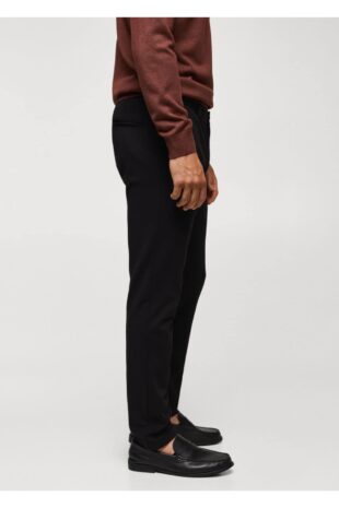 شلوار سیاه فاق نرمال مردانه مانگو 57035951