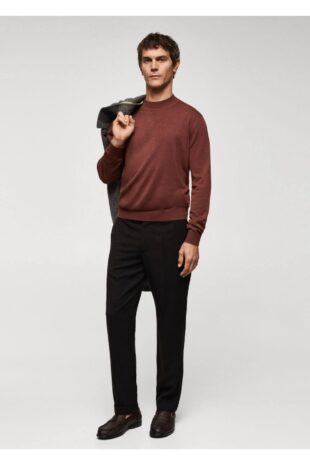 شلوار سیاه فاق نرمال مردانه مانگو 57045948