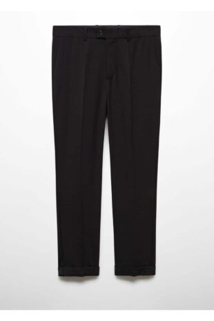 شلوار سیاه فاق نرمال مردانه مانگو 57045948