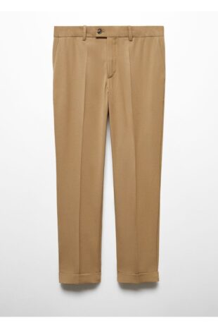 شلوار بژ فاق نرمال مردانه مانگو 57045948