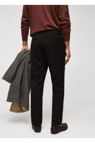شلوار سیاه فاق نرمال مردانه مانگو 57045948