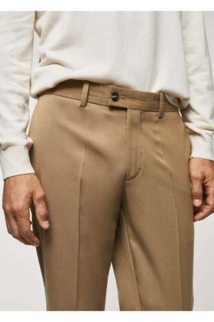 شلوار بژ فاق نرمال مردانه مانگو 57045948