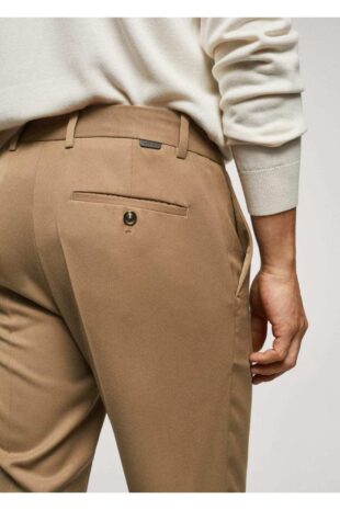 شلوار بژ فاق نرمال مردانه مانگو 57045948