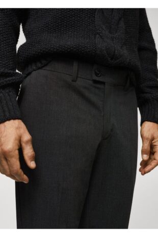 شلوار بنفش فاق نرمال مردانه مانگو 57045949