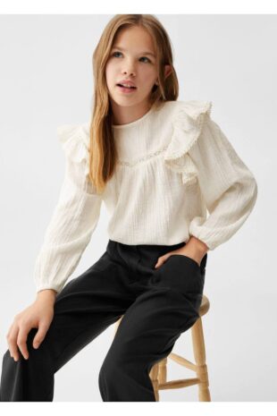 شلوار سیاه فاق نرمال دخترانه مانگو 57046719