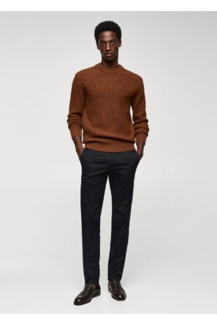 شلوار آبی فاق نرمال مردانه مانگو 57055947