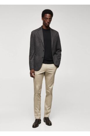 شلوار بژ فاق نرمال مردانه مانگو 57055947