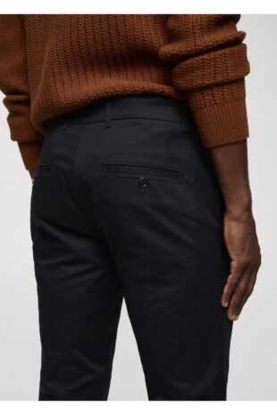 شلوار آبی فاق نرمال مردانه مانگو 57055947