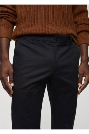 شلوار آبی فاق نرمال مردانه مانگو 57055947