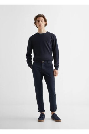 شلوار لاجورد فاق نرمال مردانه مانگو 47084393