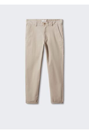 شلوار بژ فاق نرمال مردانه مانگو 47084393