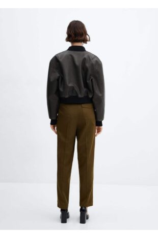 شلوار سبز فاق نرمال زنانه مانگو 57076315