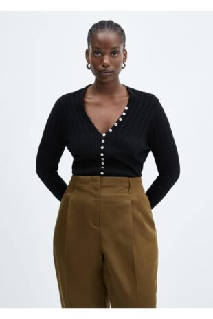 شلوار سبز فاق نرمال زنانه مانگو 57076315