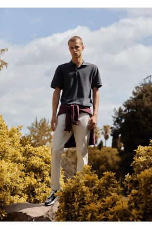 شلوار بژ فاق نرمال مردانه مانگو 57084017