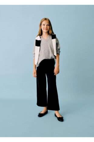 شلوار لاجورد فاق نرمال دخترانه مانگو 57084757