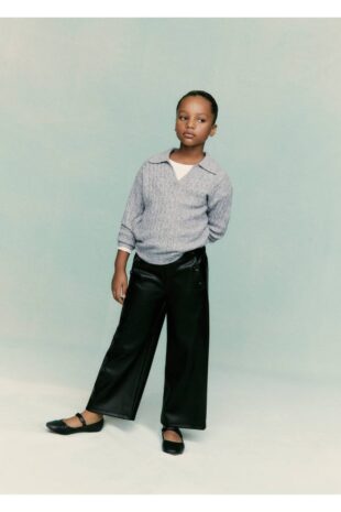 شلوار سیاه فاق نرمال دخترانه مانگو 57085958