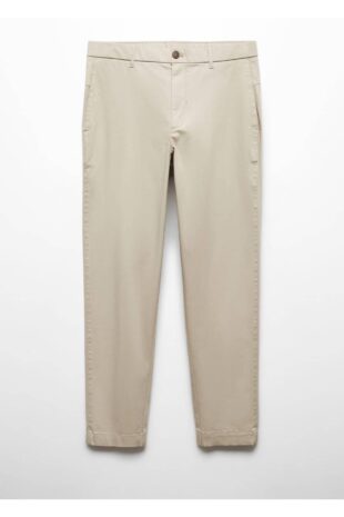 شلوار بژ فاق نرمال مردانه مانگو 57034388