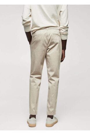 شلوار بژ فاق نرمال مردانه مانگو 57034388