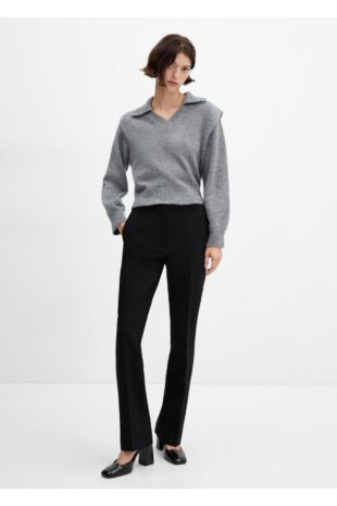 شلوار سیاه فاق نرمال زنانه مانگو 57057757