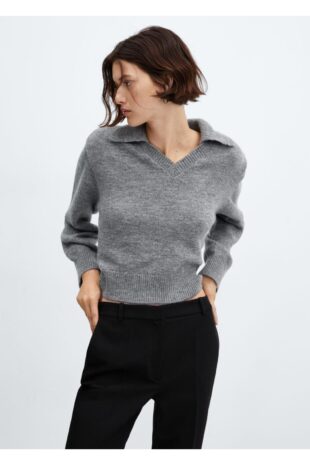 شلوار سیاه فاق نرمال زنانه مانگو 57057757