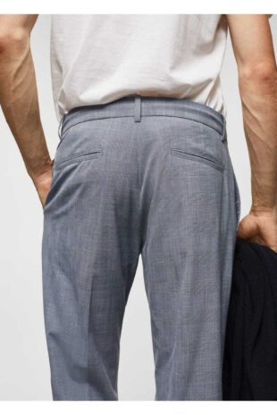 شلوار خاکستری فاق نرمال مردانه مانگو 57044390