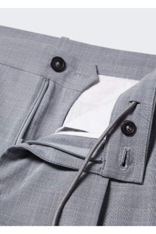 شلوار خاکستری فاق نرمال مردانه مانگو 57044390