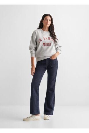 شلوار لاجورد فاق نرمال زنانه مانگو 57015984