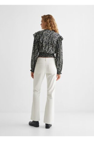 شلوار بژ فاق نرمال زنانه مانگو 57025983