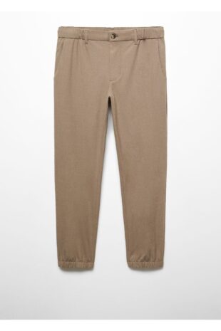 شلوار بژ فاق نرمال مردانه مانگو 57046710