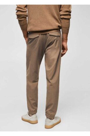 شلوار بژ فاق نرمال مردانه مانگو 57046710