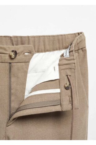 شلوار بژ فاق نرمال مردانه مانگو 57046710