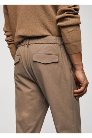 شلوار بژ فاق نرمال مردانه مانگو 57046710