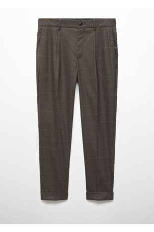 شلوار بژ فاق نرمال مردانه مانگو 57077704