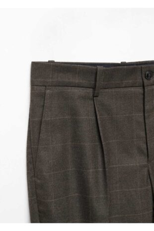 شلوار بژ فاق نرمال مردانه مانگو 57077704