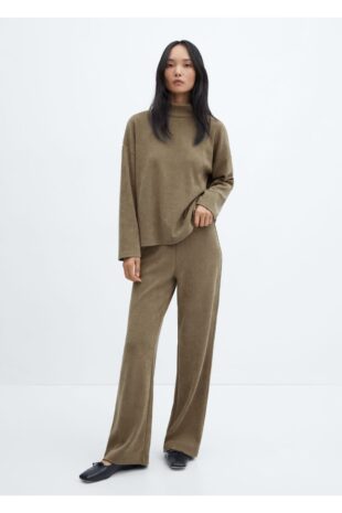 شلوار سیاه فاق نرمال زنانه مانگو 57087741