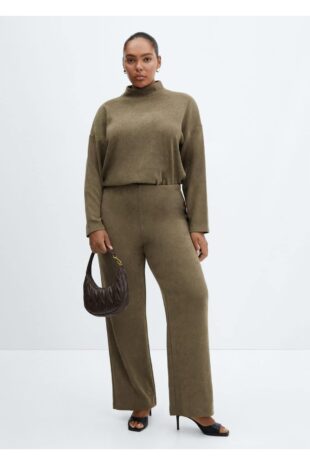 شلوار سیاه فاق نرمال زنانه مانگو 57087741