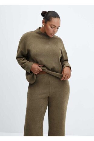 شلوار سیاه فاق نرمال زنانه مانگو 57087741