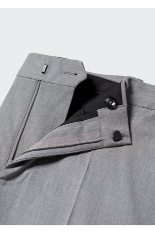 شلوار خاکستری فاق نرمال مردانه مانگو 57000550