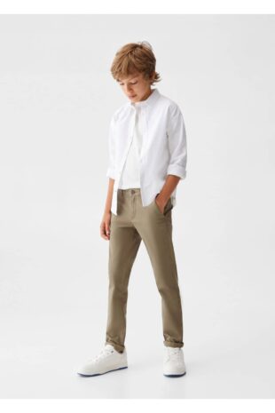 شلوار خاکی فاق نرمال پسرانه مانگو 57001033