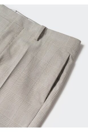 شلوار بژ فاق نرمال مردانه مانگو 57010670