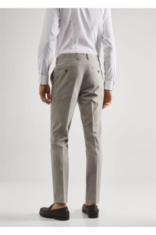 شلوار بژ فاق نرمال مردانه مانگو 57010670