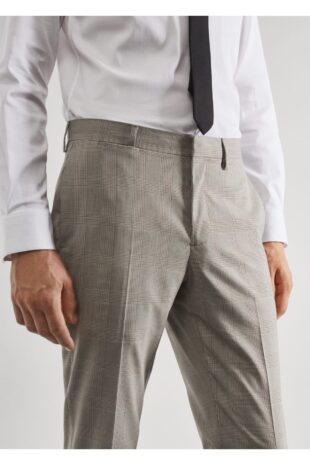 شلوار بژ فاق نرمال مردانه مانگو 57010670