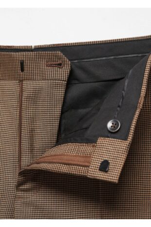 شلوار قهوه ای فاق نرمال مردانه مانگو 57024762