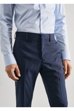 شلوار آبی فاق نرمال مردانه مانگو 57040675