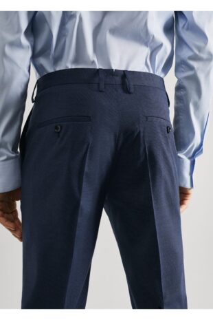 شلوار آبی فاق نرمال مردانه مانگو 57040675