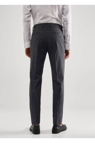 شلوار خاکستری فاق نرمال مردانه مانگو 57054761