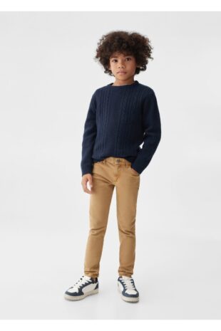 شلوار قهوه ای فاق نرمال پسرانه مانگو 57082512