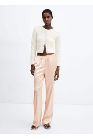 شلوار نارنجی فاق نرمال زنانه مانگو 57089214