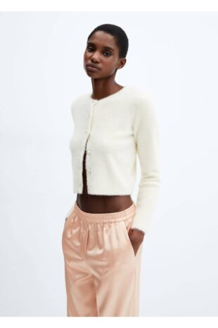 شلوار نارنجی فاق نرمال زنانه مانگو 57089214